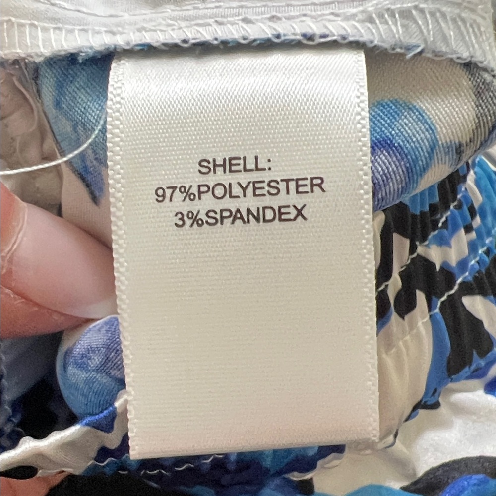 Christian Lacroix Blue and White Floral Satin Pants - Picture 6 of 6